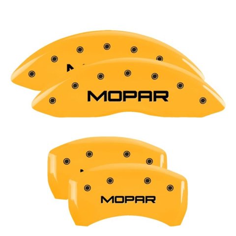 MGP 4 Caliper Covers Engraved Front & Rear Mopar Yellow Finish Black Char 2006 Dodge Charger thumbnail 3