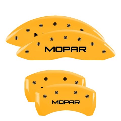 MGP 4 Caliper Covers Engraved Front & Rear Mopar Yellow Finish Black Char 2006 Dodge Charger thumbnail 7