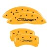 MGP 4 Caliper Covers Engraved F & R Cursive/Charger Yellow Finish Black Char 2006 Dodge Charger thumbnail 8