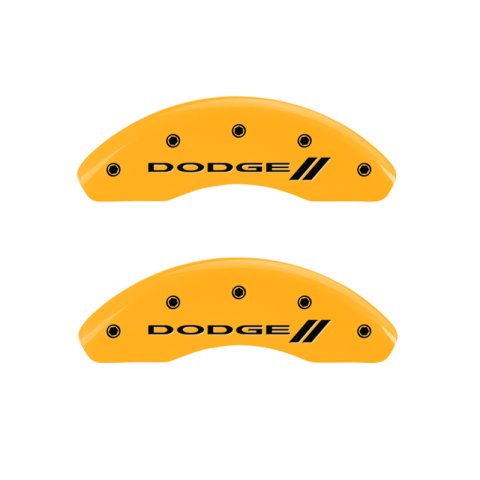MGP 4 Caliper Covers Engraved F & R w/ Stripes/Dodge Yellow Finish Black Char 2005 Dodge Neon thumbnail 4
