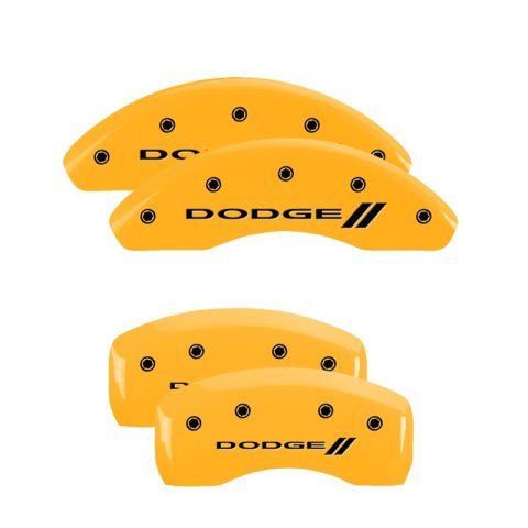 MGP 4 Caliper Covers Engraved F & R w/ Stripes/Dodge Yellow Finish Black Char 2005 Dodge Neon thumbnail 5