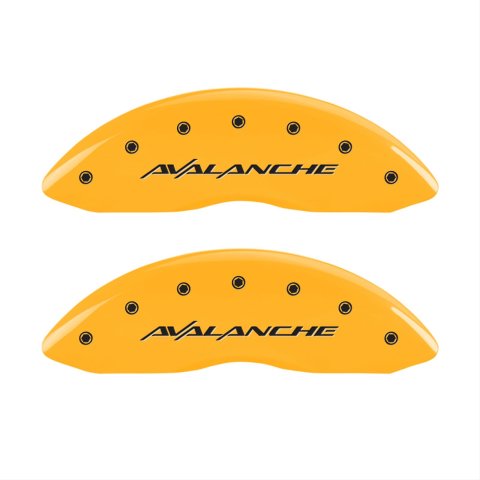 MGP 4 Caliper Covers Engraved Front & Rear Avalanche Yellow Finish Black Char 2001 Chevrolet Tahoe