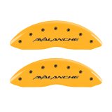 MGP 4 Caliper Covers Engraved Front & Rear Avalanche Yellow Finish Black Char 2001 Chevrolet Tahoe thumbnail 5