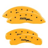 MGP 4 Caliper Covers Engraved Front & Rear Ssr Yellow Finish Black Char 2008 Chevrolet Trailblazer thumbnail 3
