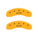 MGP 4 Caliper Covers Engraved Front & Rear Bowtie Yellow Finish Black Char 2004 Chevrolet SSR thumbnail 9