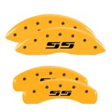MGP 4 Caliper Covers Engraved F & R Silverado SS Yellow Finish Black Char 2002 Chevy Silverado 1500 thumbnail 7