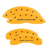 MGP 4 Caliper Covers Engraved F & R Avalanche Yellow Finish Black Char 2000 Chevrolet Silverado 2500 thumbnail 4
