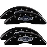 MGP 4 Caliper Covers Engraved F & R 100th Anniv Black Finish Silver Char 2019 Chevy Silverado 3500HD thumbnail 1
