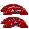 MGP 4 Caliper Covers Engraved F & R 100th Anniv Red Finish Silver Char 2019 Chevy Silverado 3500 HD thumbnail 6