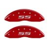 MGP 2 Caliper Covers Eng Front Silverado SS Red Finish Sil Char 2010 Chevy Silverado 1500 thumbnail 4