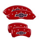MGP 4 Caliper Covers Engraved F & R 100 Anniversary Red Finish Silver Char 2019 Chevrolet Colorado thumbnail 1