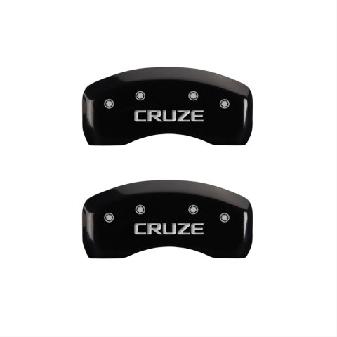 MGP 4 Caliper Covers Engraved Front & Rear Cruze Black Finish Silver Char 2017 Chevrolet Cruze thumbnail 2