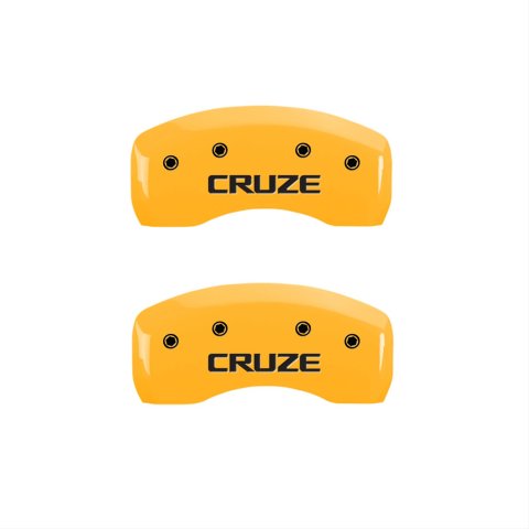 MGP 4 Caliper Covers Engraved Front & Rear Cruze Yellow Finish Black Char 2016 Chevrolet Cruze thumbnail 1