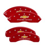 MGP 4 Caliper Covers Engraved Front & Rear Chevy Racing Red Finish Silver Char 2017 Chevrolet Camaro thumbnail 7