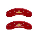MGP 4 Caliper Covers Engraved Front & Rear Chevy Racing Red Finish Silver Char 2017 Chevrolet Camaro thumbnail 9