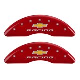MGP 4 Caliper Covers Engraved Front & Rear Chevy Racing Red Finish Silver Char 2016 Chevrolet Camaro thumbnail 4