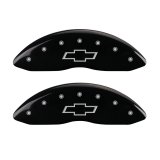 MGP 4 Caliper Covers Engraved F & R Bowtie Black Finish Silver Char 2014 Chevrolet Express 2500 thumbnail 6