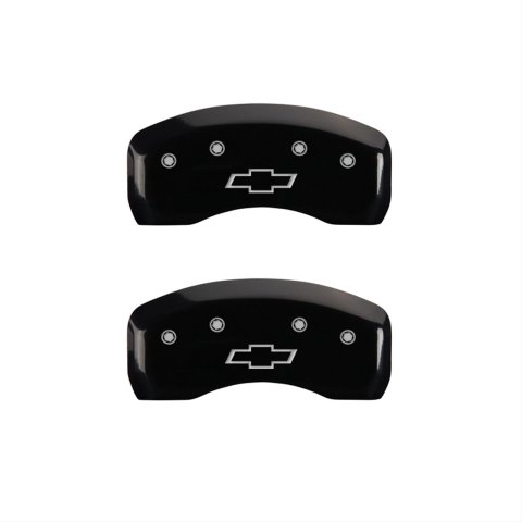 MGP 4 Caliper Covers Engraved Front & Rear Bowtie Black Finish Silver Char 2019 Chevrolet Malibu thumbnail 2