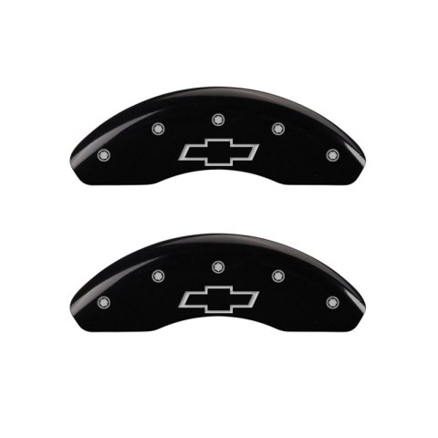 MGP 4 Caliper Covers Engraved Front & Rear Bowtie Black Finish Silver Char 2019 Chevrolet Malibu thumbnail 6