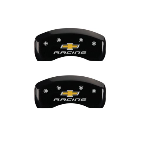 MGP 4 Caliper Covers Engraved F & R Chevy Racing Black Finish Silver Char 2019 Chevrolet Malibu thumbnail 9
