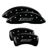 MGP 4 Caliper Covers Engraved Front & Rear Bowtie Black Finish Silver Char 2016 Chevrolet SS thumbnail 4