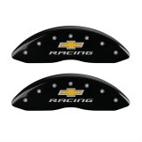 MGP 4 Caliper Covers Engraved Front & Rear Chevy Racing Black Finish Silver Char 2016 Chevrolet SS thumbnail 1