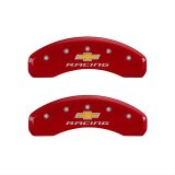 MGP 4 Caliper Covers Engraved Front & Rear Chevy Racing Red Finish Silver Char 2016 Chevrolet SS thumbnail 2