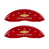 MGP 4 Caliper Covers Engraved Front & Rear Chevy Racing Red Finish Silver Char 2016 Chevrolet SS thumbnail 7