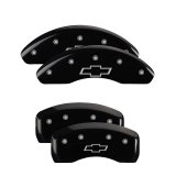 MGP 4 Caliper Covers Engraved Front & Rear Bowtie Black Finish Silver Char 2019 Chevrolet Equinox thumbnail 1