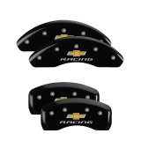 MGP 4 Caliper Covers Engraved F & R Chevy Racing Black Finish Silver Char 2019 Chevrolet Equinox thumbnail 1