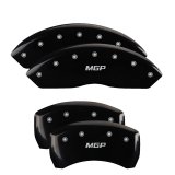 MGP 4 Caliper Covers Engraved F & R Chevy Racing Black Finish Silver Char 2019 Chevrolet Equinox thumbnail 3