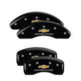 MGP 4 Caliper Covers Engraved F & R Chevy Racing Black Finish Silver Char 2019 Chevrolet Equinox thumbnail 4