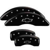 MGP 4 Caliper Covers Engraved Front & Rear Bowtie Black Finish Silver Char 2019 Chevrolet Traverse thumbnail 1