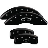 MGP 4 Caliper Covers Engraved Front & Rear Bowtie Black Finish Silver Char 2019 Chevrolet Traverse thumbnail 2