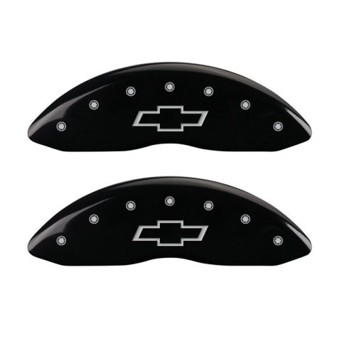 MGP 4 Caliper Covers Engraved Front & Rear MGP Black Finish Silver Char 2018 Chevrolet Traverse thumbnail 4