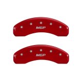 MGP 2 Caliper Covers MGP Red Finish Silver Characters 2018 Chevrolet Tahoe thumbnail 1
