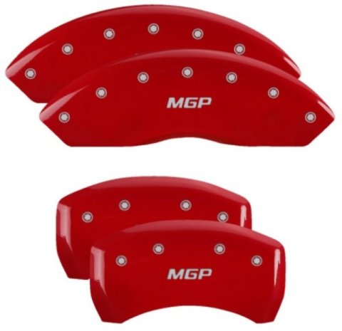 MGP 4 Caliper Covers Engraved Front & Rear MGP Red Finish Silver Char 2019 Chevrolet Blazer thumbnail 3