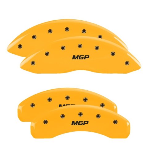 MGP 4 Caliper Covers Engraved Front & Rear MGP Yellow Finish Black Char 2011 Audi A4 Quattro thumbnail 8