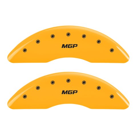 MGP 4 Caliper Covers Engraved Front & Rear MGP Yellow Finish Black Char 2009 Audi A8 Quattro thumbnail 4