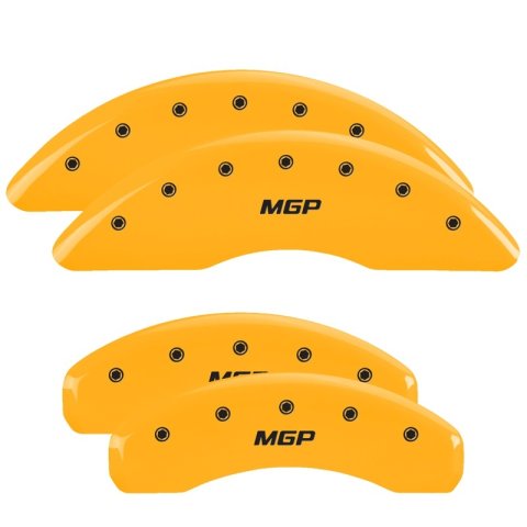 MGP 4 Caliper Covers Engraved Front & Rear MGP Yellow Finish Black Char 2009 Audi A8 Quattro thumbnail 6