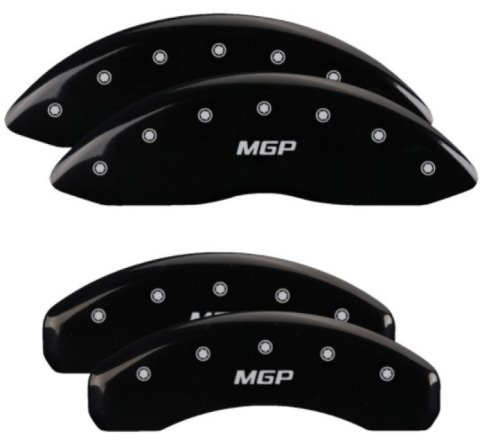 MGP 4 Caliper Covers Engraved Front & Rear MGP Black Finish Silver Char 2019 Nissan Armada thumbnail 6