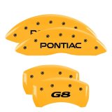 MGP 4 Caliper Covers Engraved Front Pontiac Rear G8 Yellow Finish Black Char 2008 Pontiac G8 thumbnail 4