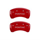 MGP 4 Caliper Covers Engraved Front & Rear Pontiac Red Finish Silver Char 2008 Pontiac G8 thumbnail 2