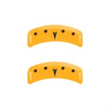 MGP 4 Caliper Covers Engraved Front Pontiac Rear Arrow Yellow Finish Blk Char 1997 Pontiac Firebird thumbnail 2