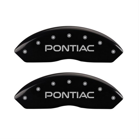MGP 4 Caliper Covers Engraved Front & Rear Pontiac Black Finish Silver Char 2007 Pontiac Solstice