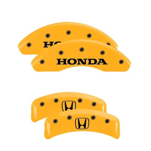 MGP 4 Caliper Covers Engraved Front Honda Rear H Logo Yellow Finish Black Char 2003 Honda Element thumbnail 3
