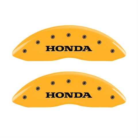 MGP 4 Caliper Covers Engraved Front Honda Rear H Logo Yellow Finish Black Char 2009 Honda Ridgeline