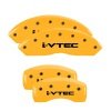 MGP 4 Caliper Covers Engraved Front & Rear I-Vtec Yellow Finish Black Char 2007 Honda Accord thumbnail 8