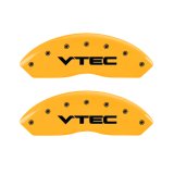 MGP 4 Caliper Covers Engraved Front & Rear Vtech Yellow Finish Black Char 2007 Honda Accord thumbnail 5