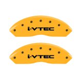 MGP 4 Caliper Covers Engraved F & R I-Vtec Yellow Finish Black Char 2010 Honda Accord Crosstour thumbnail 5